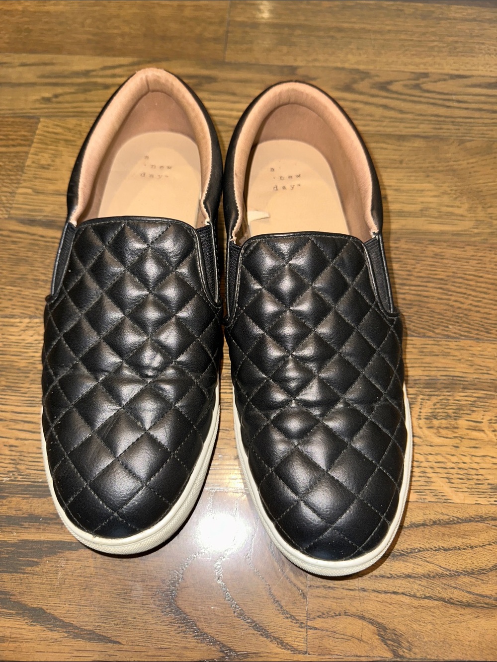 a new day Quilted Black Slip-On Loafers